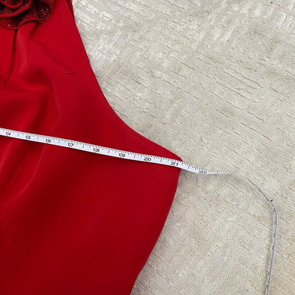 NWT City Chic Iliana Dress in Cherry Size 18 Red with Crystal Flower Detail - Picture 9 of 16